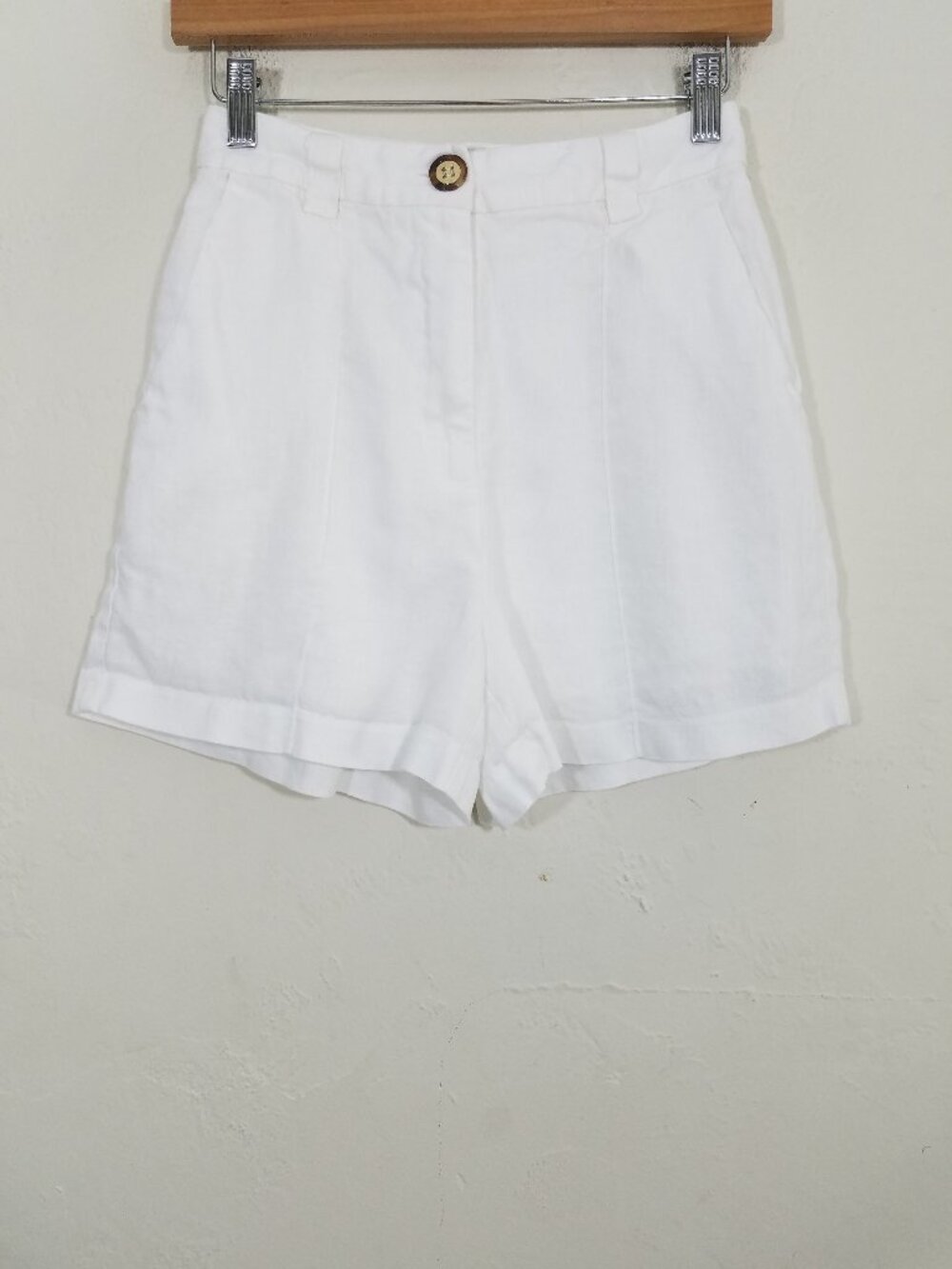 DISSH Linen Lined Shorts High Waist White Size 4